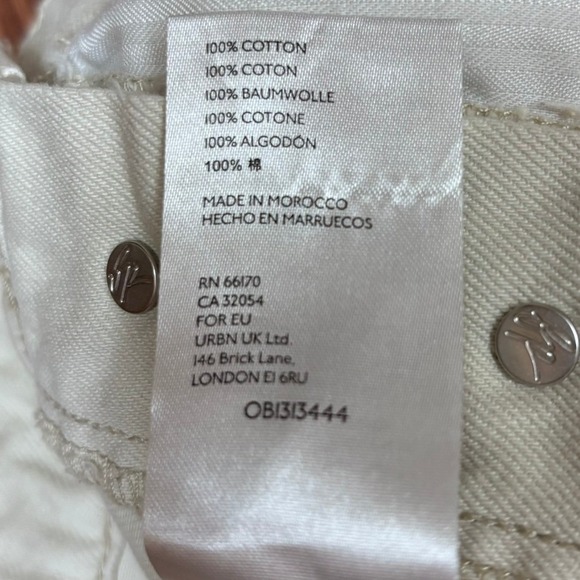 We The Free Peace Sign Overalls Urban Cream Beige Wide Leg Jumpsuit Cotton XS - Picture 5 of 7